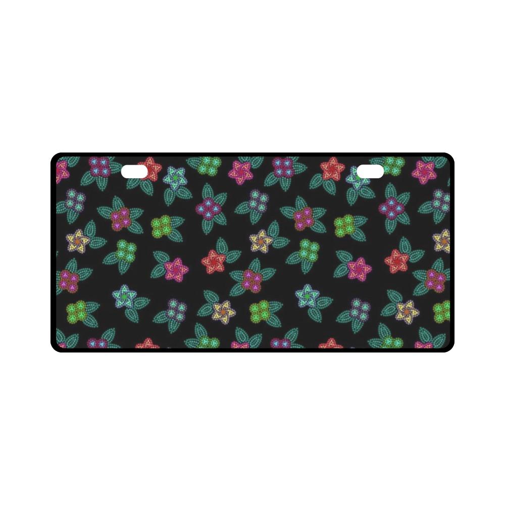 Berry Flowers Black License Plate License Plate e-joyer 