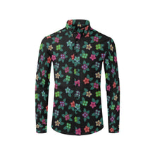 Load image into Gallery viewer, Berry Flowers Black Men&#39;s All Over Print Casual Dress Shirt (Model T61) Men&#39;s Dress Shirt (T61) e-joyer 
