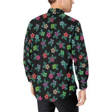 Load image into Gallery viewer, Berry Flowers Black Men&#39;s All Over Print Casual Dress Shirt (Model T61) Men&#39;s Dress Shirt (T61) e-joyer 
