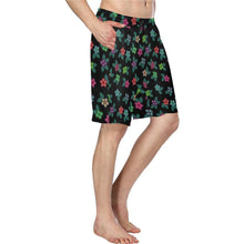 Load image into Gallery viewer, Berry Flowers Black Men&#39;s All Over Print Casual Shorts (Model L23) short e-joyer 
