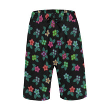 Load image into Gallery viewer, Berry Flowers Black Men&#39;s All Over Print Casual Shorts (Model L23) short e-joyer 
