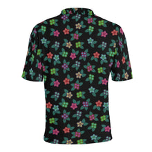 Load image into Gallery viewer, Berry Flowers Black Men&#39;s All Over Print Polo Shirt (Model T55) Men&#39;s Polo Shirt (Model T55) e-joyer 
