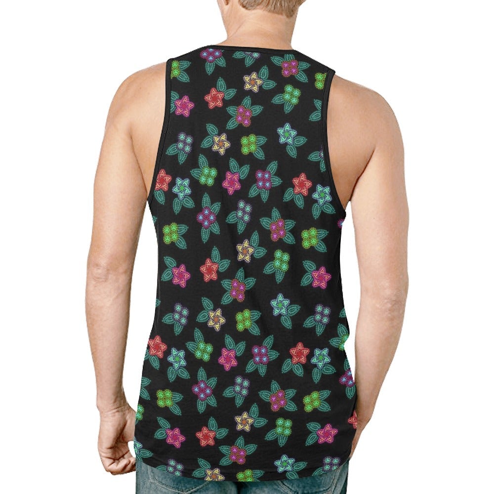 Berry Flowers Black New All Over Print Tank Top for Men (Model T46) New All Over Print Tank Top for Men (T46) e-joyer 