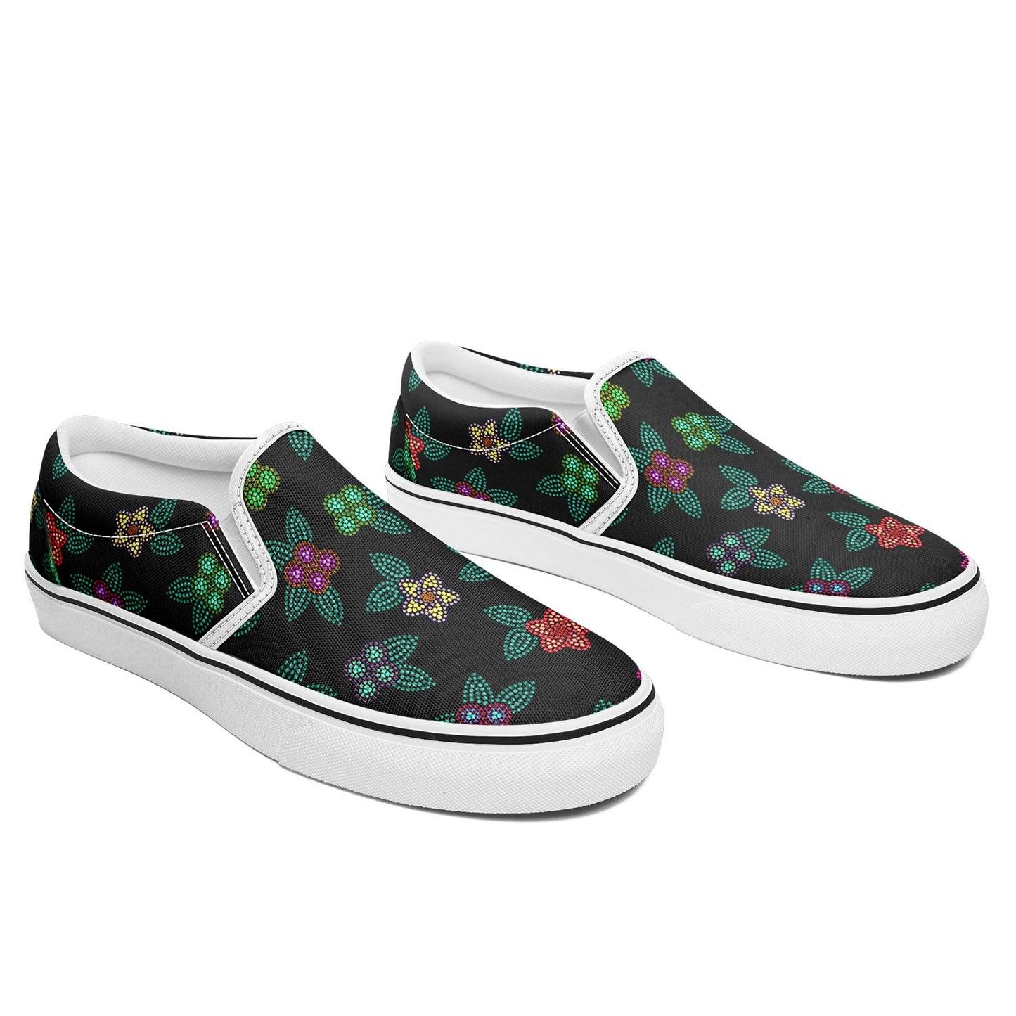 Berry Flowers Black Otoyimm Canvas Slip On Shoes otoyimm Herman 