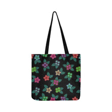 Load image into Gallery viewer, Berry Flowers Black Reusable Shopping Bag Model 1660 (Two sides) Shopping Tote Bag (1660) e-joyer 
