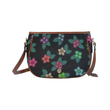 Load image into Gallery viewer, Berry Flowers Black Saddle Bag/Small (Model 1649) Full Customization bag e-joyer 
