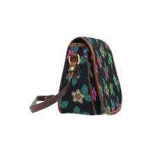 Load image into Gallery viewer, Berry Flowers Black Saddle Bag/Small (Model 1649) Full Customization bag e-joyer 
