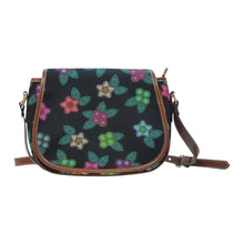 Load image into Gallery viewer, Berry Flowers Black Saddle Bag/Small (Model 1649) Full Customization bag e-joyer 
