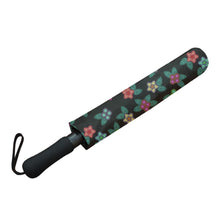 Load image into Gallery viewer, Berry Flowers Black Semi-Automatic Foldable Umbrella (Model U05) Semi-Automatic Foldable Umbrella e-joyer 
