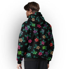 Load image into Gallery viewer, Berry Flowers Black Sherpa Hoodie hoodie Herman 
