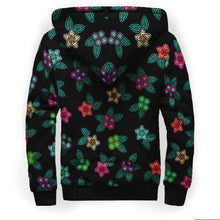 Load image into Gallery viewer, Berry Flowers Black Sherpa Hoodie hoodie Herman 
