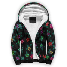 Load image into Gallery viewer, Berry Flowers Black Sherpa Hoodie hoodie Herman 
