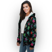 Load image into Gallery viewer, Berry Flowers Black Sherpa Hoodie hoodie Herman 
