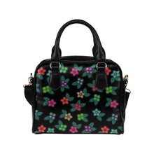 Load image into Gallery viewer, Berry Flowers Black Shoulder Handbag (Model 1634) Shoulder Handbags (1634) e-joyer 
