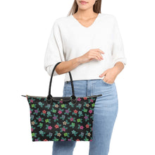 Load image into Gallery viewer, Berry Flowers Black Single-Shoulder Lady Handbag (Model 1714) bag e-joyer 
