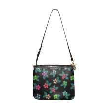 Load image into Gallery viewer, Berry Flowers Black Small Shoulder Bag (Model 1710) Small Shoulder Bag (1710) e-joyer 
