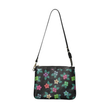 Load image into Gallery viewer, Berry Flowers Black Small Shoulder Bag (Model 1710) Small Shoulder Bag (1710) e-joyer 
