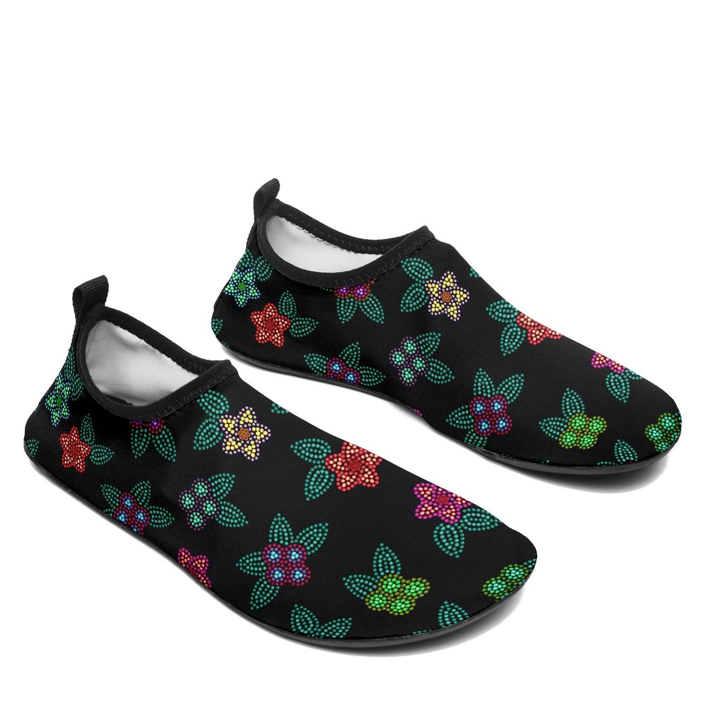 Berry Flowers Black Sockamoccs Slip On Shoes Herman 