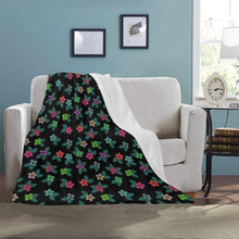 Load image into Gallery viewer, Berry Flowers Black Ultra-Soft Micro Fleece Blanket 40&quot;x50&quot; Ultra-Soft Blanket 40&#39;&#39;x50&#39;&#39; e-joyer 
