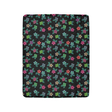 Load image into Gallery viewer, Berry Flowers Black Ultra-Soft Micro Fleece Blanket 40&quot;x50&quot; Ultra-Soft Blanket 40&#39;&#39;x50&#39;&#39; e-joyer 
