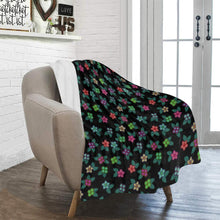 Load image into Gallery viewer, Berry Flowers Black Ultra-Soft Micro Fleece Blanket 40&quot;x50&quot; Ultra-Soft Blanket 40&#39;&#39;x50&#39;&#39; e-joyer 
