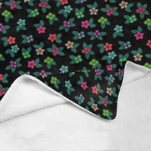 Load image into Gallery viewer, Berry Flowers Black Ultra-Soft Micro Fleece Blanket 50&quot;x60&quot; Ultra-Soft Blanket 50&#39;&#39;x60&#39;&#39; e-joyer 
