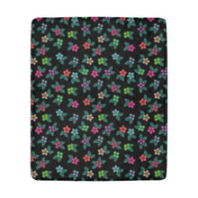 Load image into Gallery viewer, Berry Flowers Black Ultra-Soft Micro Fleece Blanket 50&quot;x60&quot; Ultra-Soft Blanket 50&#39;&#39;x60&#39;&#39; e-joyer 
