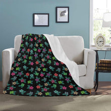 Load image into Gallery viewer, Berry Flowers Black Ultra-Soft Micro Fleece Blanket 50&quot;x60&quot; Ultra-Soft Blanket 50&#39;&#39;x60&#39;&#39; e-joyer 
