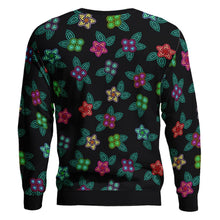 Load image into Gallery viewer, Berry Flowers Black Unisex Crewneck Long Sleeve Top 49 Dzine 
