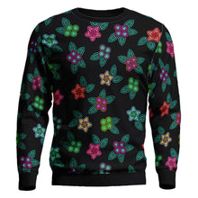 Load image into Gallery viewer, Berry Flowers Black Unisex Crewneck Long Sleeve Top 49 Dzine 
