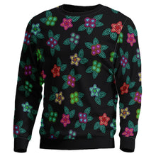 Load image into Gallery viewer, Berry Flowers Black Unisex Crewneck Long Sleeve Top 49 Dzine 
