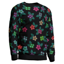 Load image into Gallery viewer, Berry Flowers Black Unisex Crewneck Long Sleeve Top 49 Dzine 
