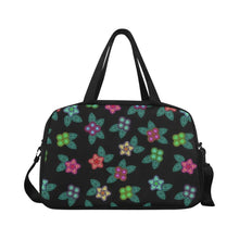 Load image into Gallery viewer, Berry Flowers Black Weekend Travel Bag (Model 1671) bag e-joyer 
