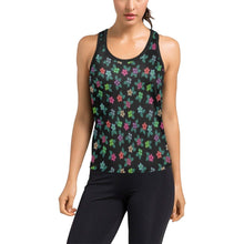 Load image into Gallery viewer, Berry Flowers Black Women&#39;s Racerback Tank Top (Model T60) Racerback Tank Top (T60) e-joyer 
