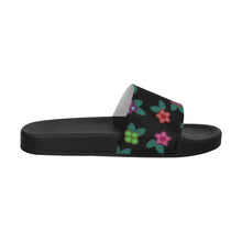 Load image into Gallery viewer, Berry Flowers Black Women&#39;s Slide Sandals (Model 057) Women&#39;s Slide Sandals (057) e-joyer 
