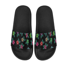 Load image into Gallery viewer, Berry Flowers Black Women&#39;s Slide Sandals (Model 057) Women&#39;s Slide Sandals (057) e-joyer 
