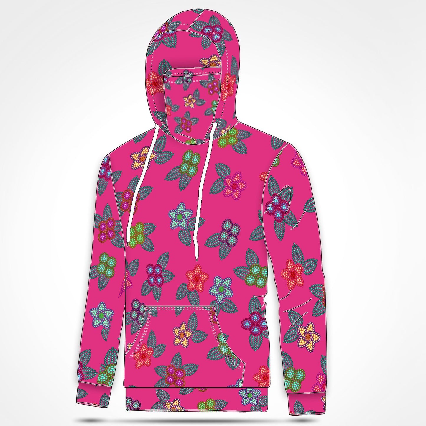 Berry Flowers Hoodie with Face Cover 49 Dzine 