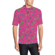 Load image into Gallery viewer, Berry Flowers Men&#39;s All Over Print Polo Shirt (Model T55) Men&#39;s Polo Shirt (Model T55) e-joyer 
