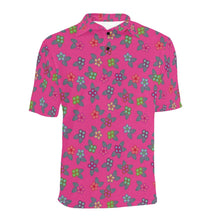 Load image into Gallery viewer, Berry Flowers Men&#39;s All Over Print Polo Shirt (Model T55) Men&#39;s Polo Shirt (Model T55) e-joyer 
