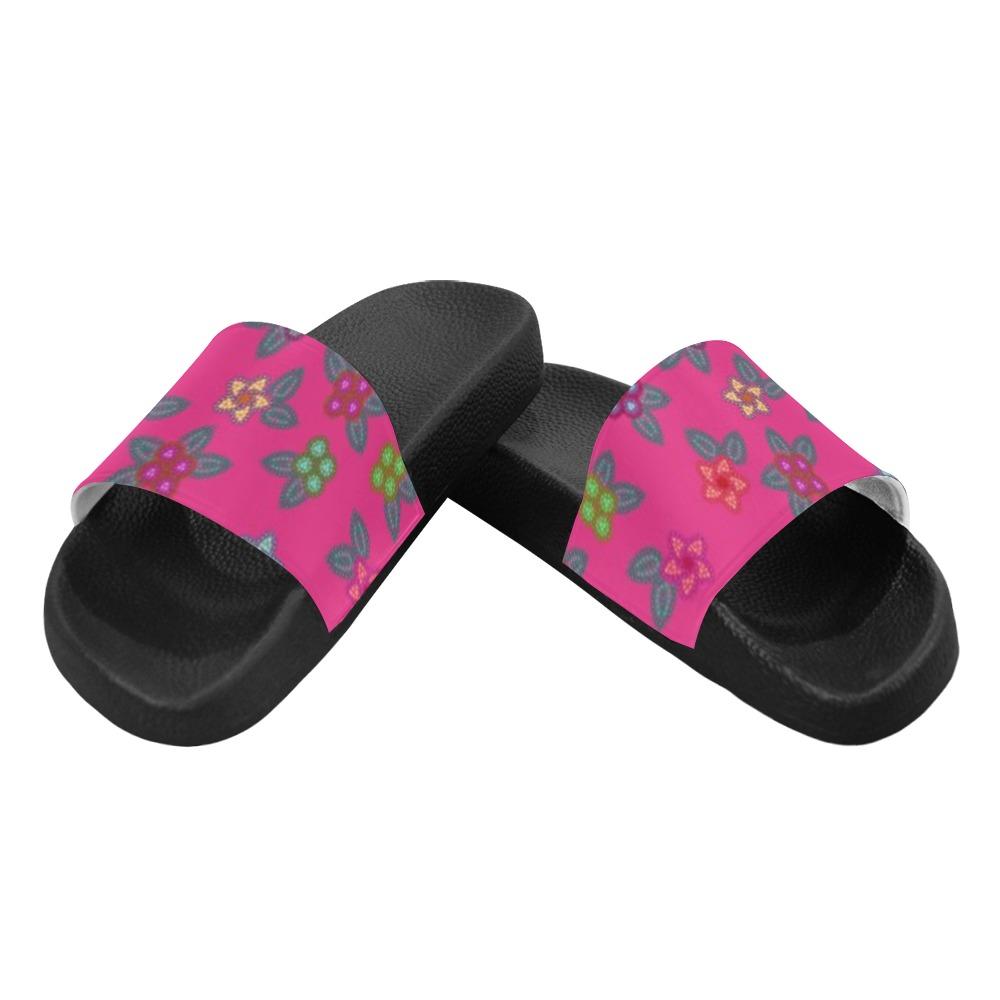 Berry Flowers Men's Slide Sandals (Model 057) Men's Slide Sandals (057) e-joyer 