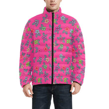 Load image into Gallery viewer, Berry Flowers Men&#39;s Stand Collar Padded Jacket (Model H41) Men&#39;s Stand Collar Padded Jacket (H41) e-joyer 
