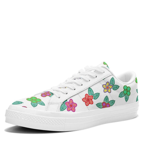 Berry Flowers White Aapisi Low Top Canvas Shoes White Sole aapisi Herman 