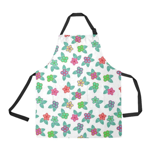 Berry Flowers White All Over Print Apron All Over Print Apron e-joyer 