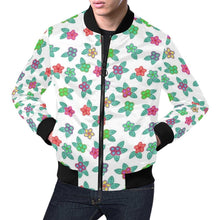 Load image into Gallery viewer, Berry Flowers White All Over Print Bomber Jacket for Men (Model H19) All Over Print Bomber Jacket for Men (H19) e-joyer 
