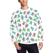 Load image into Gallery viewer, Berry Flowers White All Over Print Crewneck Sweatshirt for Men (Model H18) shirt e-joyer 
