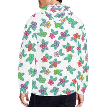 Load image into Gallery viewer, Berry Flowers White All Over Print Full Zip Hoodie for Men (Model H14) All Over Print Full Zip Hoodie for Men (H14) e-joyer 
