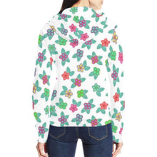 Load image into Gallery viewer, Berry Flowers White All Over Print Full Zip Hoodie for Women (Model H14) All Over Print Full Zip Hoodie for Women (H14) e-joyer 
