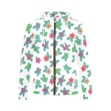 Load image into Gallery viewer, Berry Flowers White All Over Print Full Zip Hoodie for Women (Model H14) All Over Print Full Zip Hoodie for Women (H14) e-joyer 
