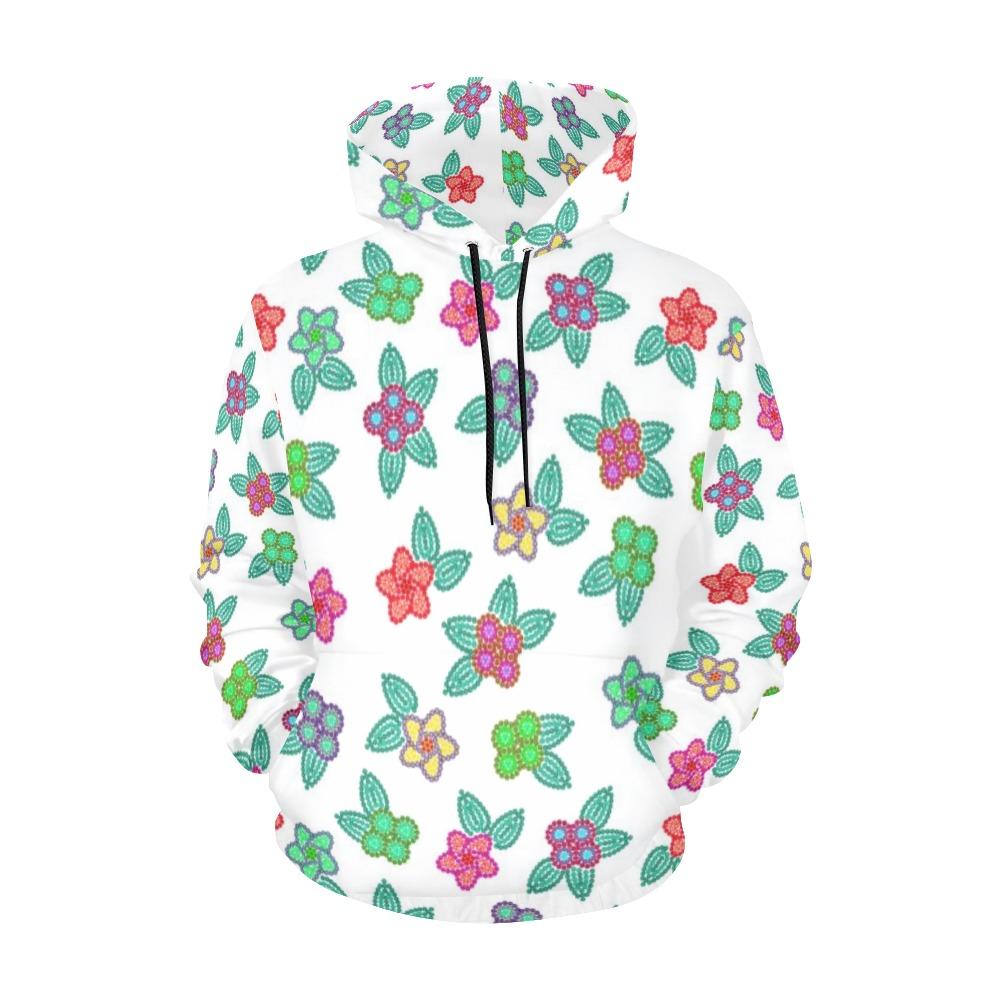 Berry Flowers White All Over Print Hoodie for Men (USA Size) (Model H13) All Over Print Hoodie for Men (H13) e-joyer 