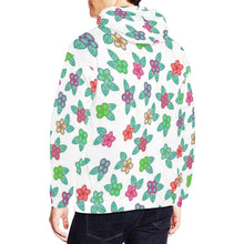Load image into Gallery viewer, Berry Flowers White All Over Print Hoodie for Men (USA Size) (Model H13) All Over Print Hoodie for Men (H13) e-joyer 
